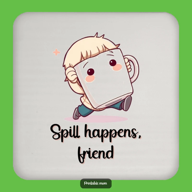 Funny Drink Coaster: Tripping Character Protection, Hilarious Table Decor Gift