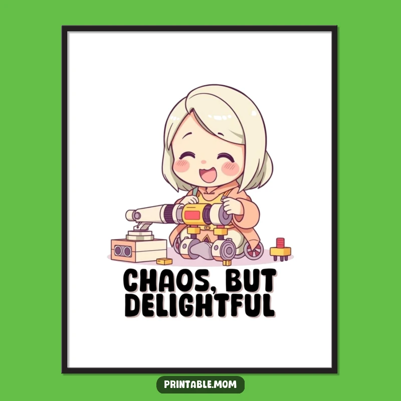 Funny Mom Toy Assembly Character Poster: Hilarious Wall Art for Moms