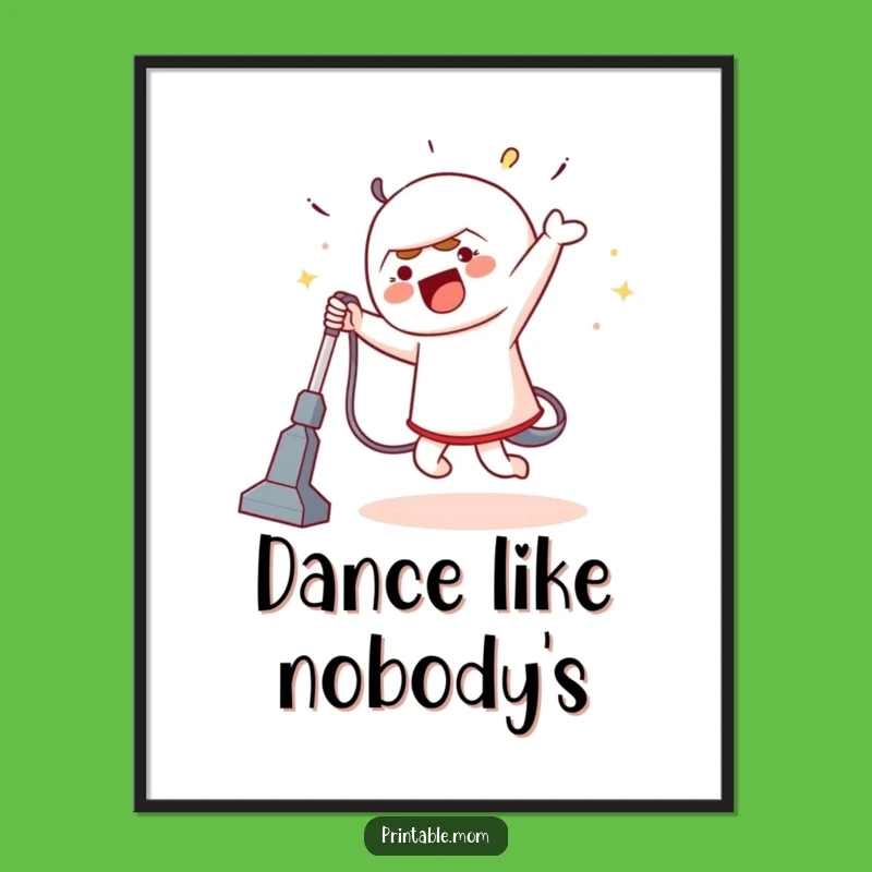 Funny Dancer Poster: Silly Vacuum Dance Art Hilarious Gift Decor