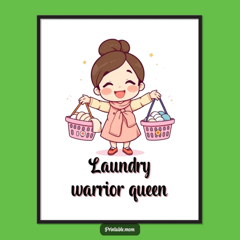Funny Mom Laundry Poster: Juggling Mom Art, Ideal Funny Gift Decor!