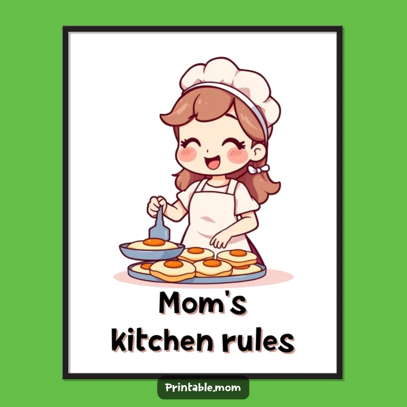 Funny Mom Pancake Poster: Cheerful Kitchen Art for Breakfast Lovers