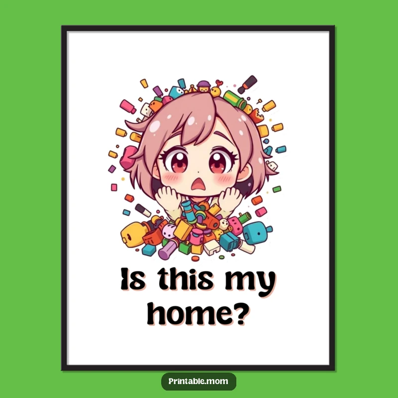 Funny Mom's Toy Explosion Poster - Hilarious Parenting Wall Art!