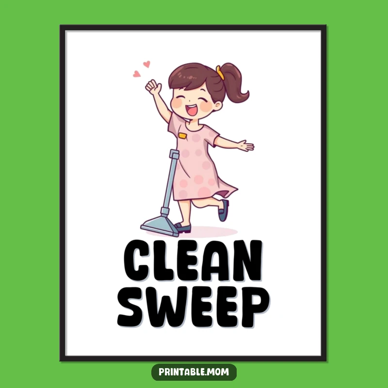 Funny Mom Vacuum Poster - Joyful Dance Chore Art Gift