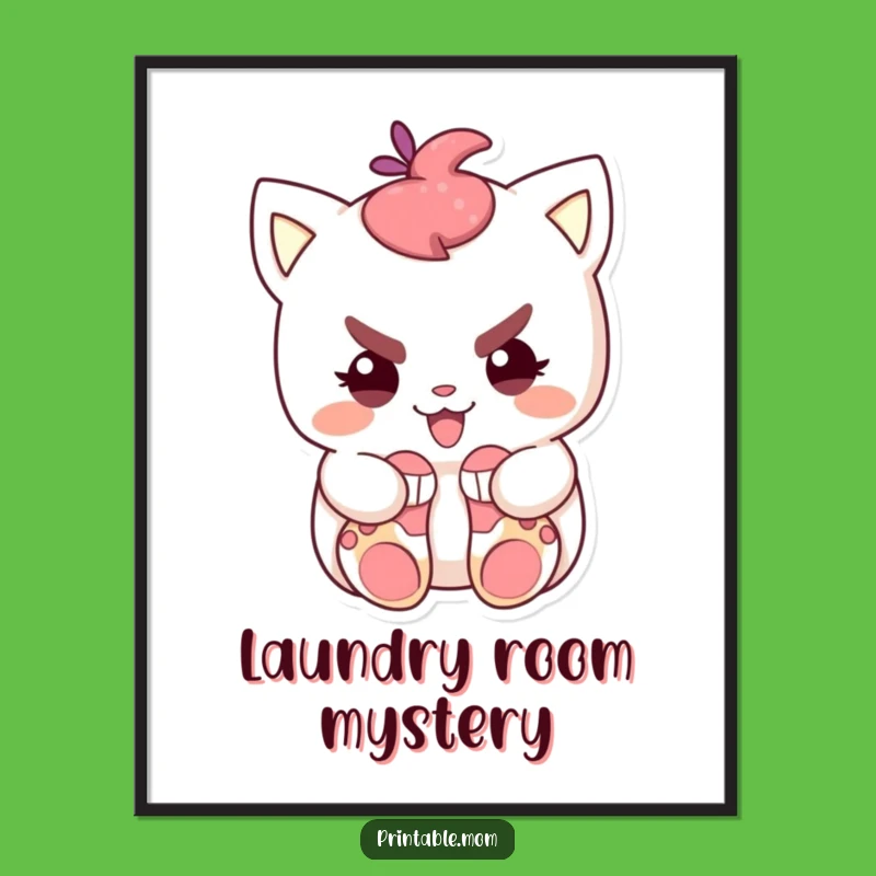 Funny Sock Thief Poster: Mischievous Hiding Art Hilarious Gift Decor