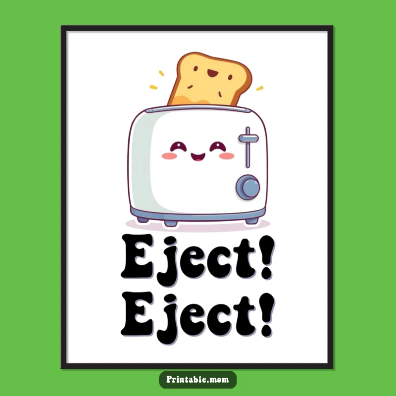 Funny Surprised Toast Toaster Poster - Hilarious Kitchen Art & Gift