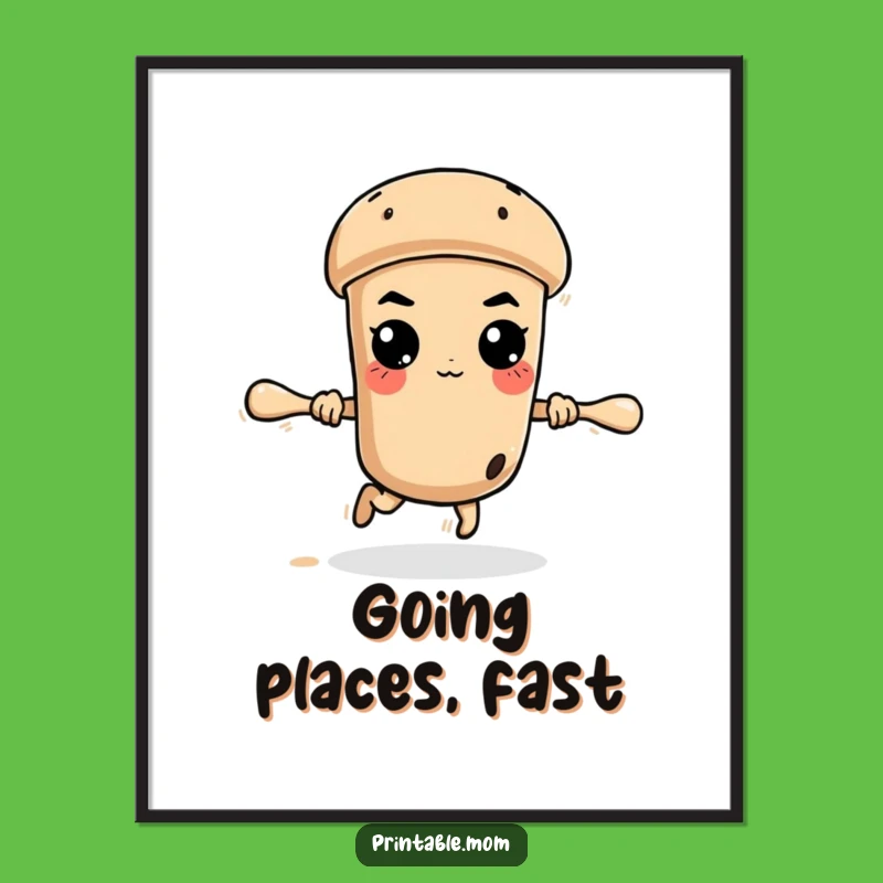 Funny Rolling Pin Poster: Determined Baking Art for Your Wall