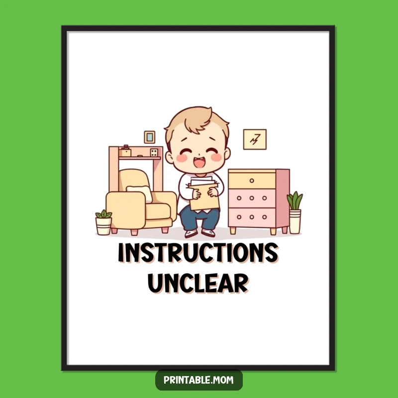 Funny Flat-Pack Furniture Poster: Hilarious Decor for Assembly Frustration Fans