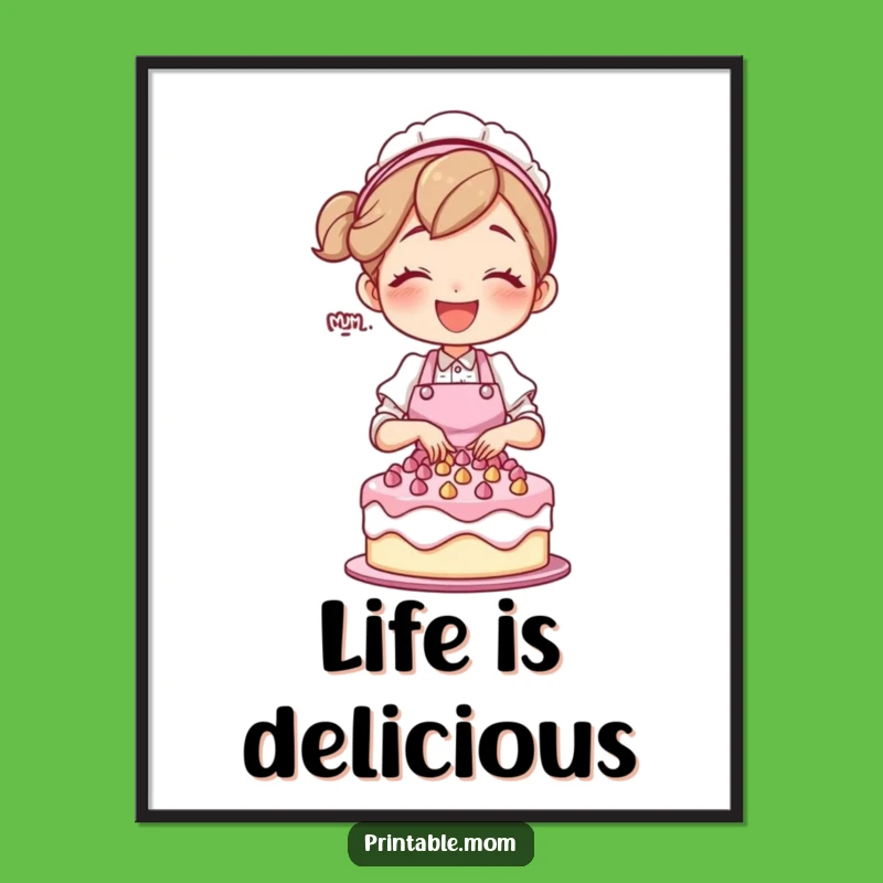 Funny Baking Mom Poster: Joyful Decor Art, Hilarious Mom Gift