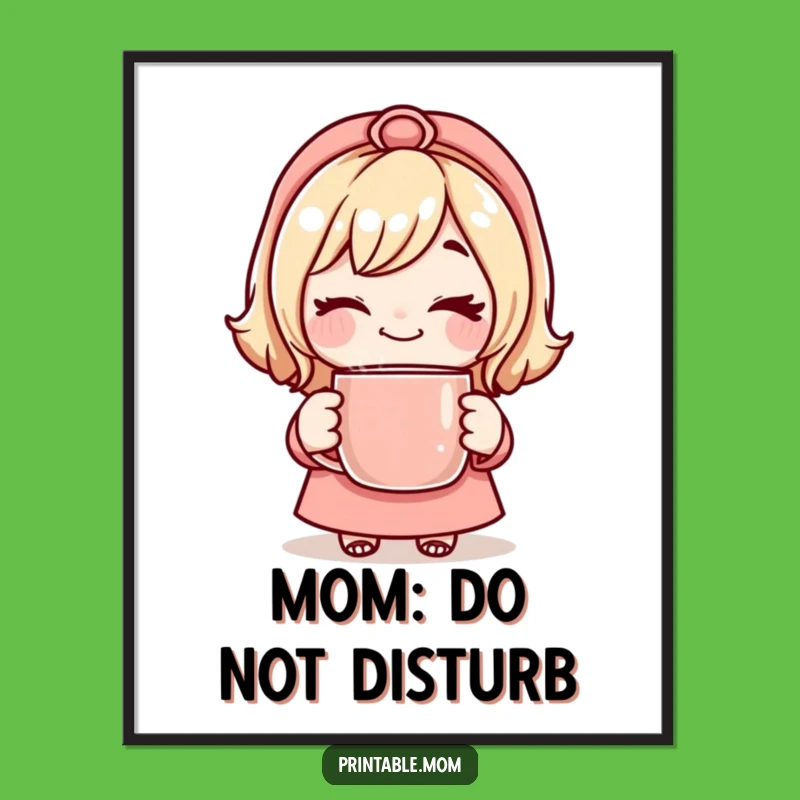 Funny Mom Wink Poster - Playful Coffee Lover Mom Wall Art Gift