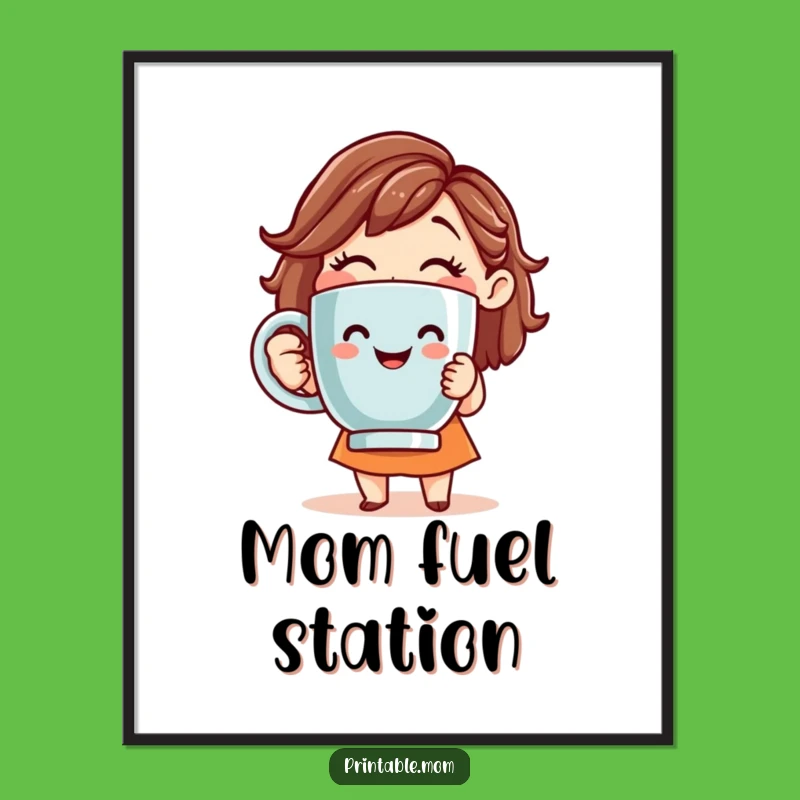 Funny Mom Coffee Poster: Smiling Art for Your Coffee Nook