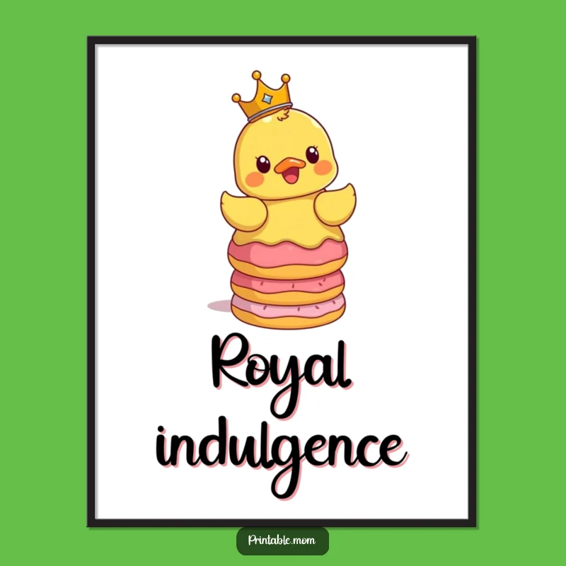 Funny Surprised Duck Crown Donuts Poster - Hilarious Wall Art & Gift