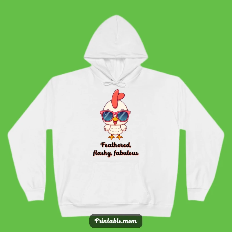 Cozy Funny Chicken Hoodie: Keep Warm in Sparkly Sunglasses Style