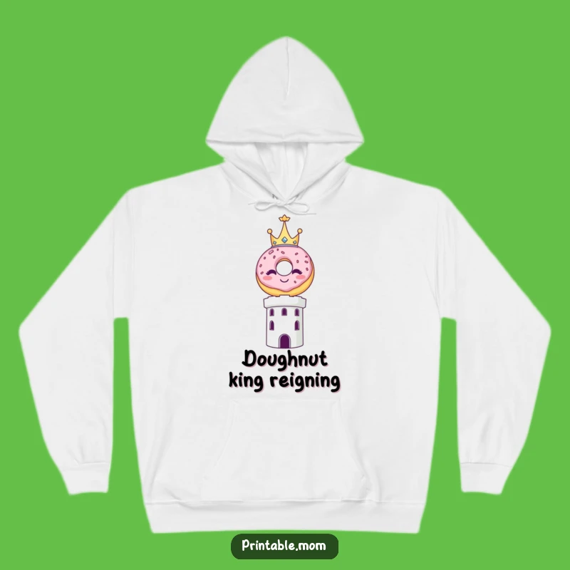 Cozy Funny Royal Donut Crown Hoodie: Stay Sweet and Stylish!