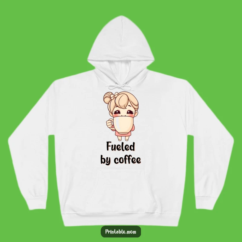 Funny Mom Hoodie: Cozy Up with a Cheerful Mom and Her Giant Mug!