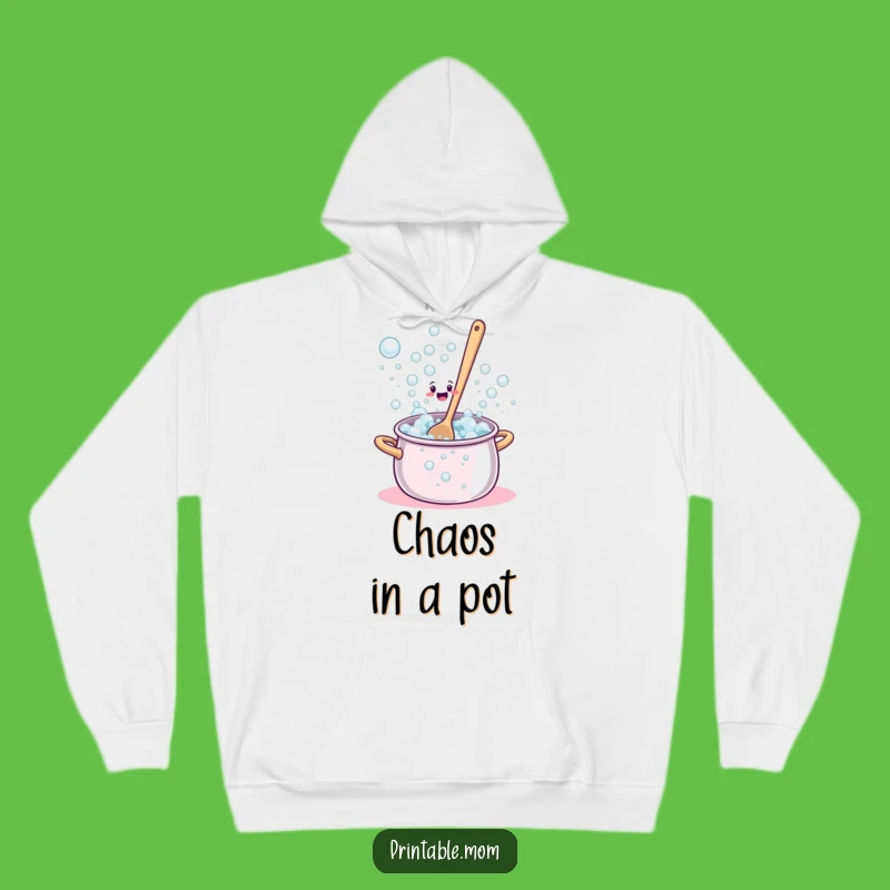 Funny Bewildered Spoon Overflow Hoodie - Cozy & Hilarious Kitchen Fail Gear