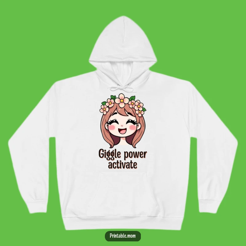 Cozy Funny Mom Giggling Flower Crown Hoodie: Embrace Warmth and Maternal Joy