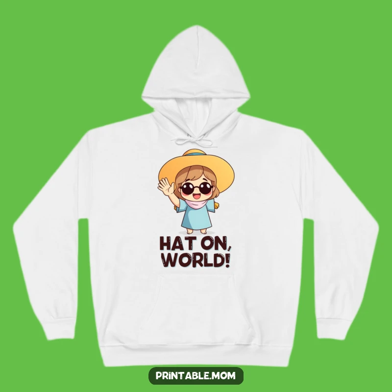 Cozy Funny Mom Sun Hat Waving Hoodie: Embrace Warmth and Cheerful Greetings