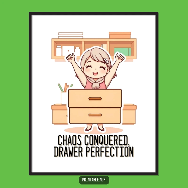 Free Printable Organized Mom Wall Art - Drawer Triumph Decor