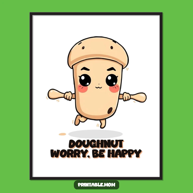 Free Printable Wall Art - Determined Rolling Pin, Hilarious Downloadable Decor