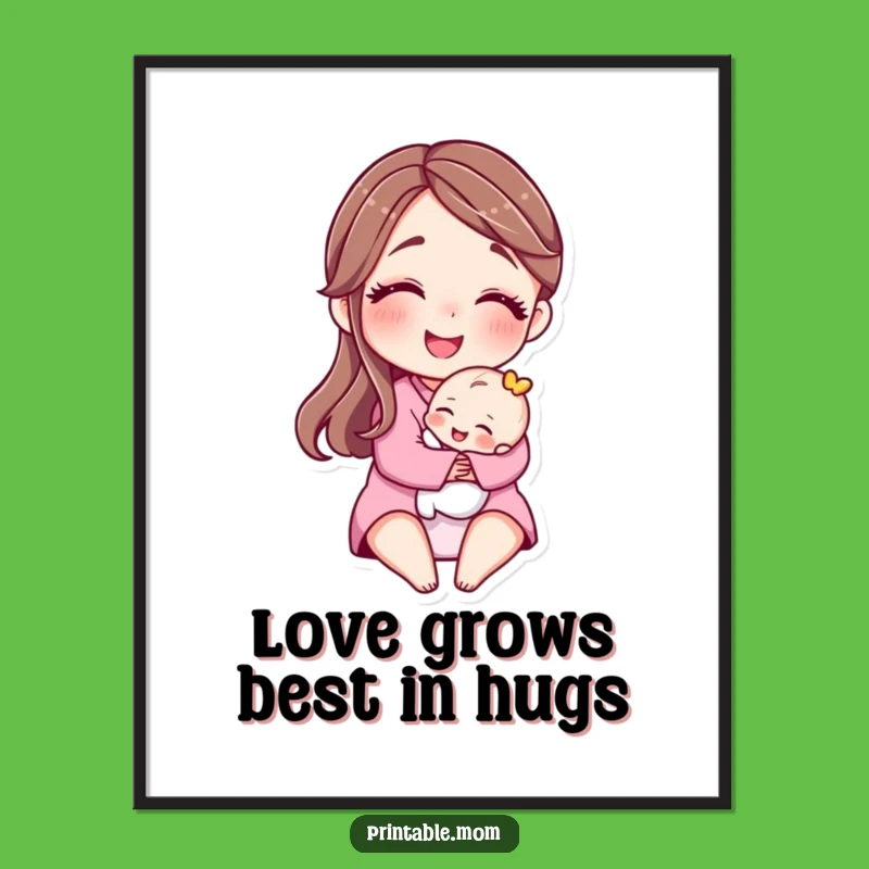 Free Printable Mom & Baby Wall Art - Loving Embrace Downloadable Decor!