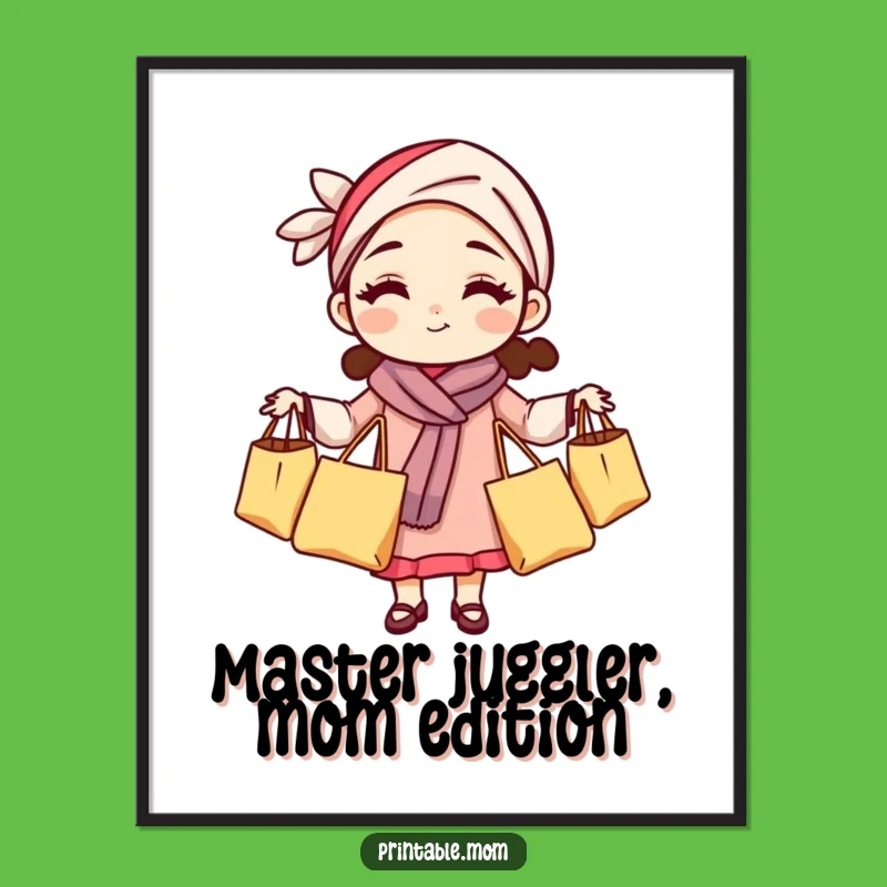 Free Printable Wall Art: Juggling Mom, Hilarious Downloadable Decor for Home