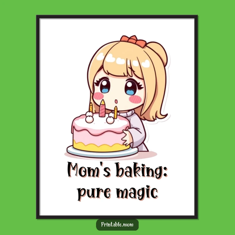 Free Printable Wall Art: Surprised Mom Cake Decor