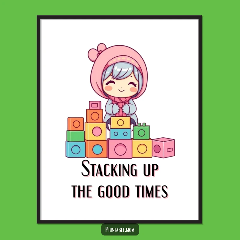 Funny Free Printable Mom Building Blocks Wall Art - Cheerful Downloadable Decor