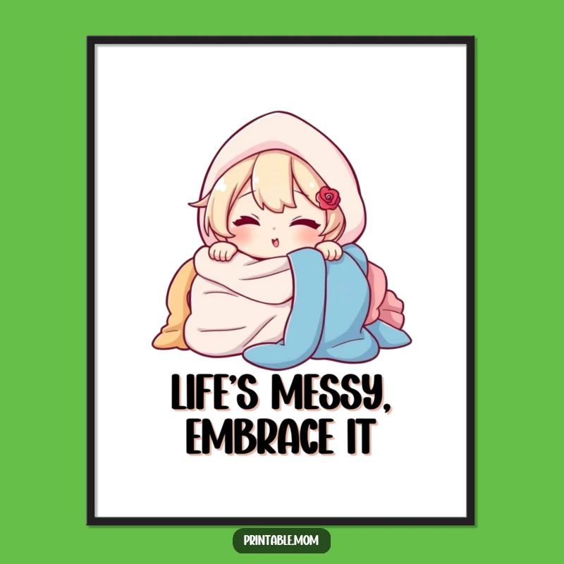 Funny Free Printable Wall Art: Laundry Wink Character, Quirky Downloadable Decor