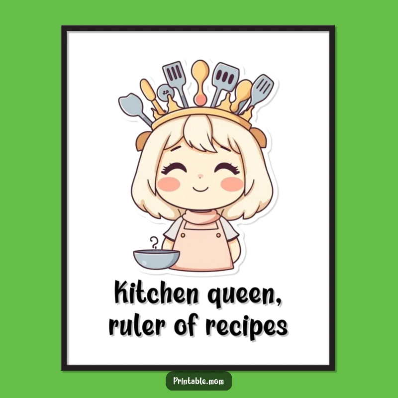 Funny Free Printable Wall Art: Mom Crown Decor, DIY Downloadable Art Gift