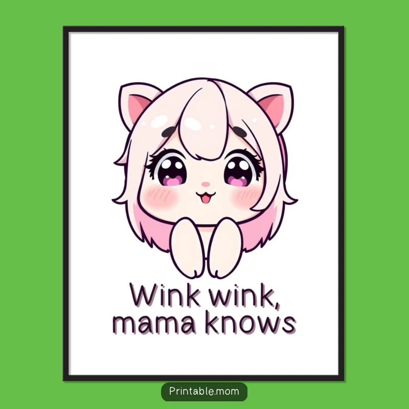 Funny Printable Wall Art Mom: Free Printable Winking Mom!