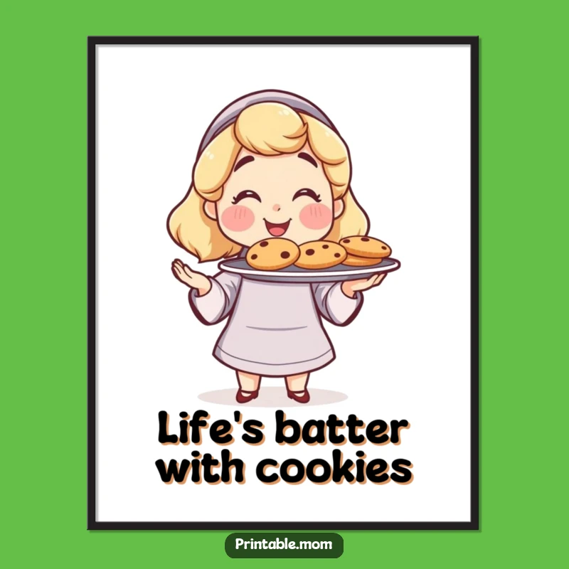 Funny Free Printable Mom Cookie Wall Art - Charming Downloadable Home Decor