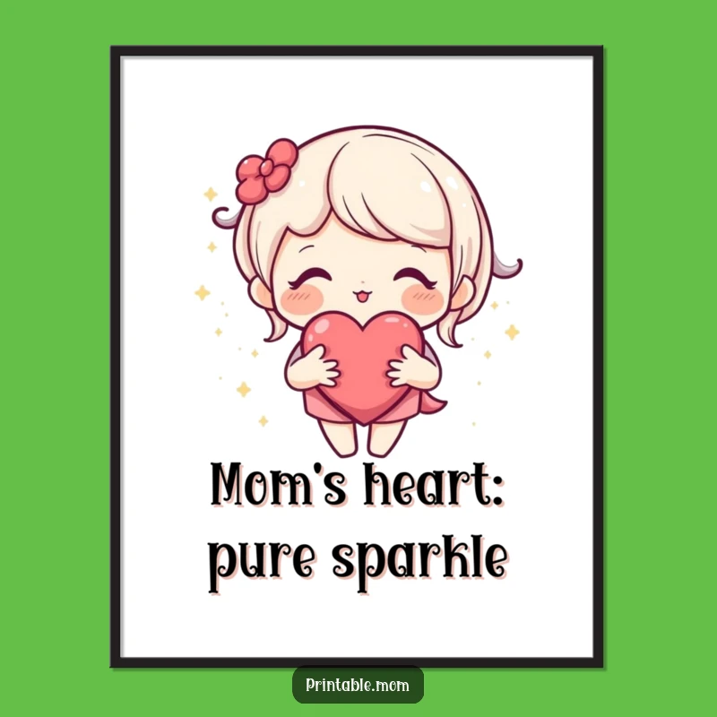 Free Printable Wall Art: Mom's Loving Sparkly Heart Decor