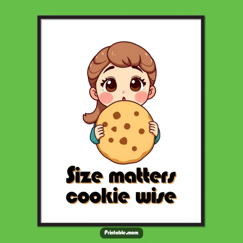 Free Printable Wall Art: Surprised Mom Giant Cookie Humorous Downloadable Decor