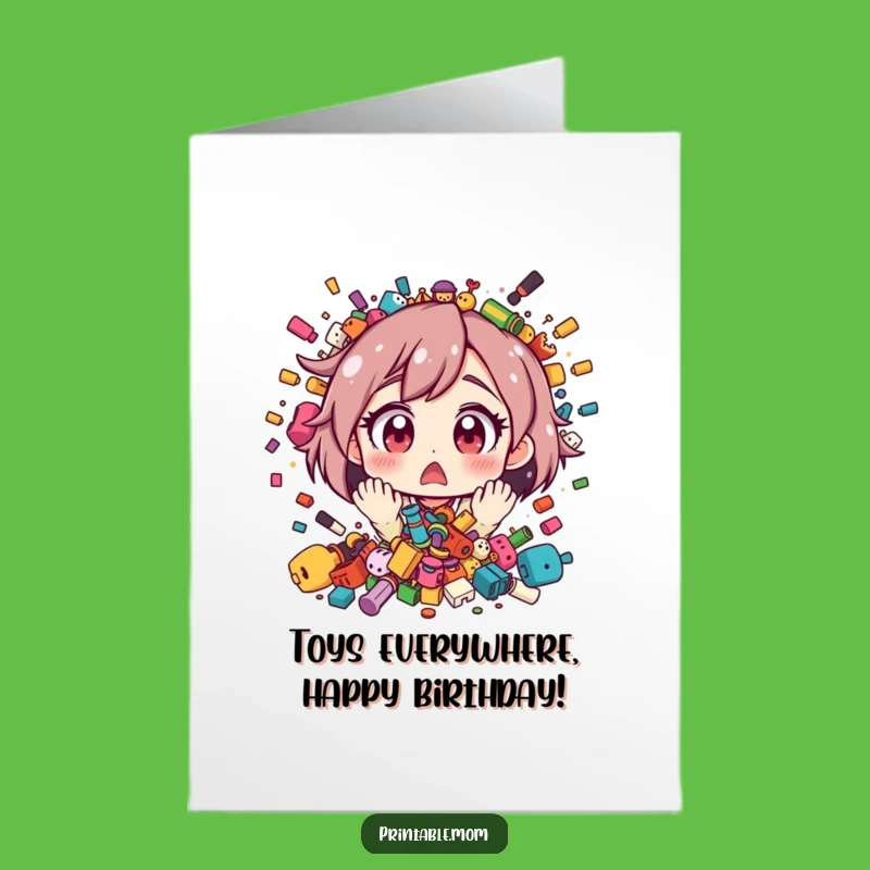 Free Printable Birthday Card for Mom - Toy Explosion Surprise Humor