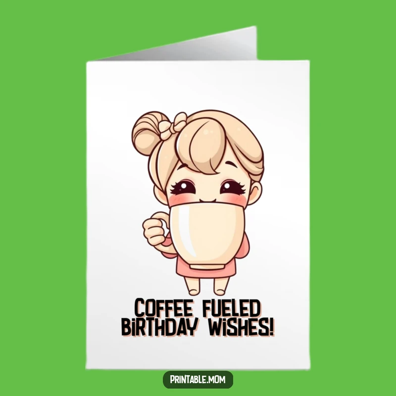 Free Printable Birthday Card: Funny Mom Coffee Lover Design - Downloadable Gift