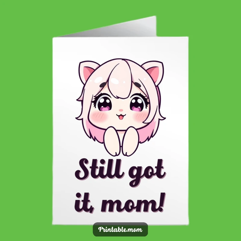 Free Printable Birthday Card Mom: Playful Wink Surprise!