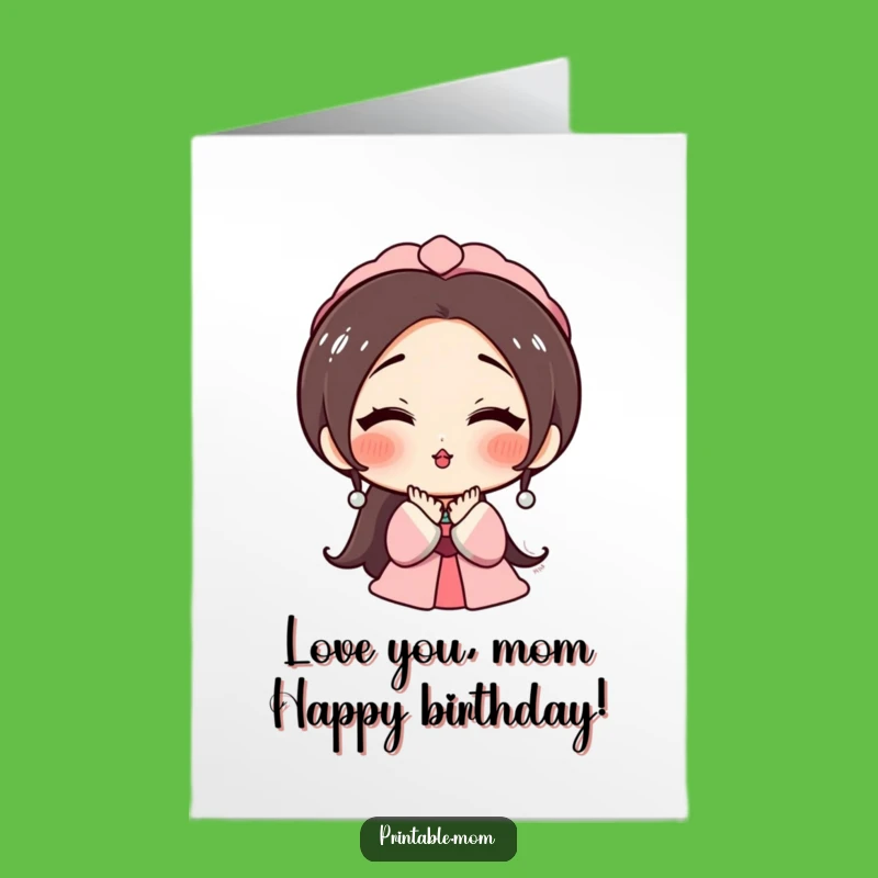 Free Printable Birthday Card: Mom's Kiss for Your Special Day