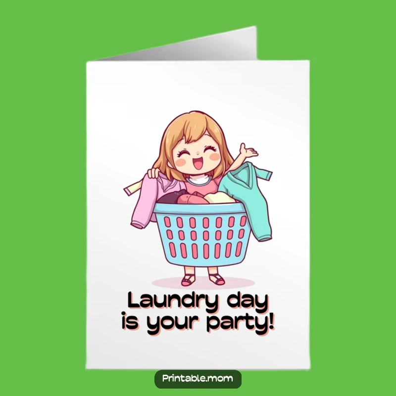 Free Printable Laundry Mom Birthday Card: Tossing Fun Downloadable DIY Gift