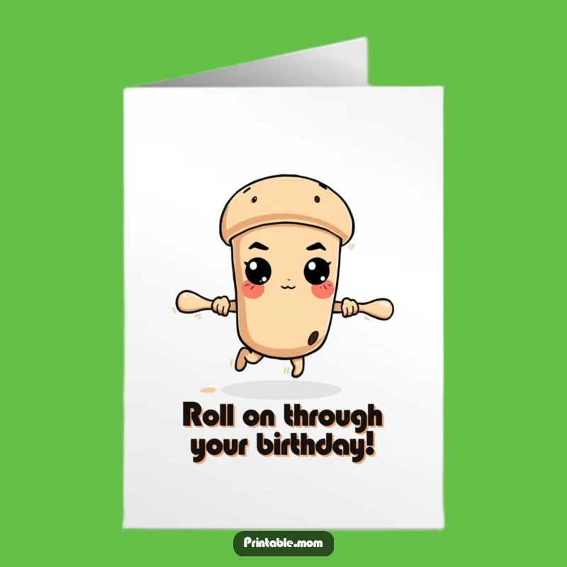 Free Printable Rolling Pin Birthday Card - Funny Escape Artist Cake Decor Gift