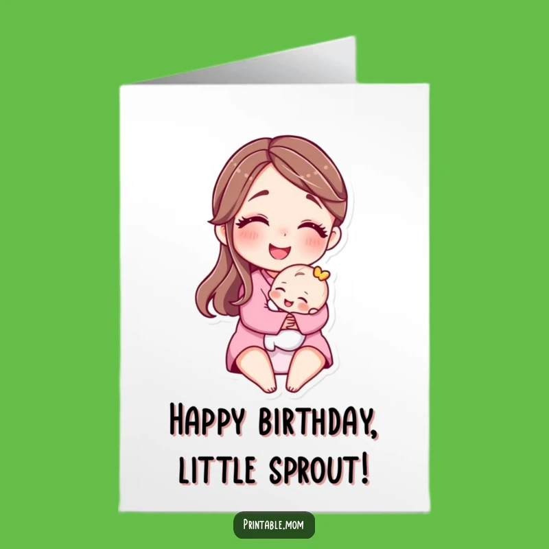 Free Printable Mom & Baby Birthday Card - Loving & Funny Downloadable Gift!