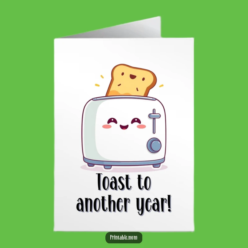 Free Printable Birthday Card: Toaster Toast Surprise Funny Downloadable Gift