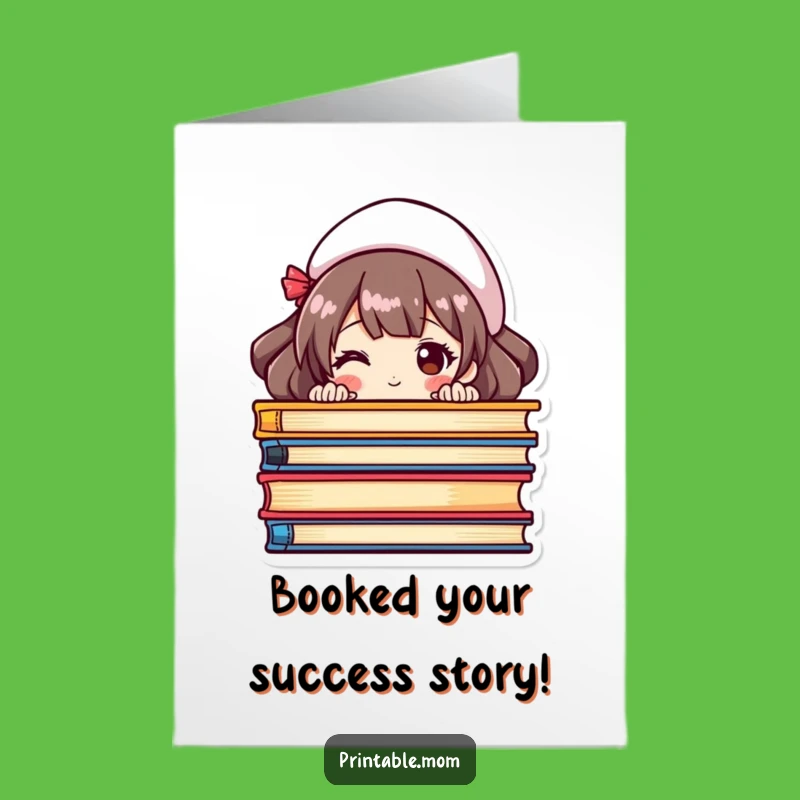 Free Printable Bookworm Mom Congrats Card: Peek-a-Boo Success Downloadable