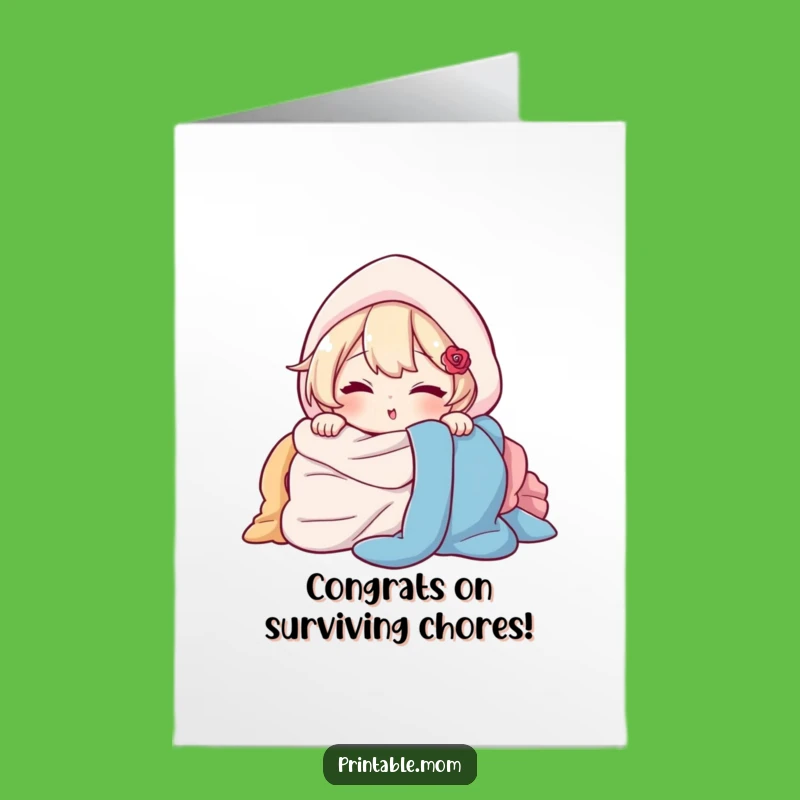 Free Printable Congrats Card: Laundry Wink Surprise, Humorous Downloadable