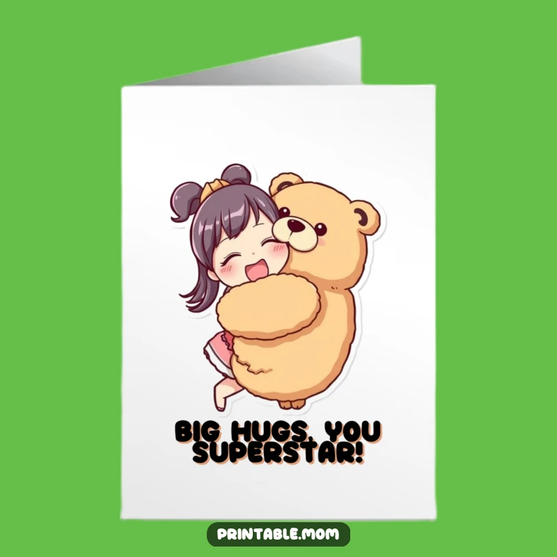 Free Printable Congrats Card: Hugging Mom, Whimsical Downloadable Congratulations Gift