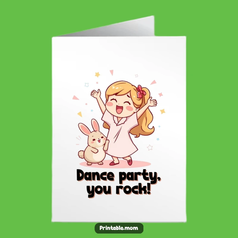 Free Printable Congrats Card: Mom Dust Bunny Dance, DIY Downloadable Gift