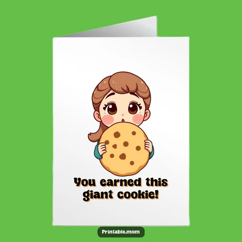 Free Printable Congrats Card: Mom's Giant Cookie Surprise Funny Downloadable Gift