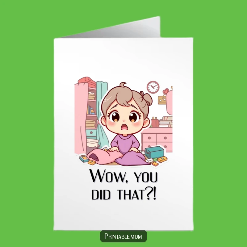 Free Printable Congrats Card: Messy Room Discovery - Downloadable