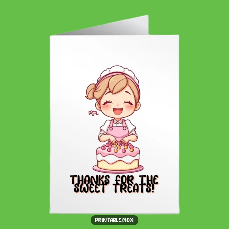 Free Printable Mom Thank You Card: Baking Mom Downloadable Gift