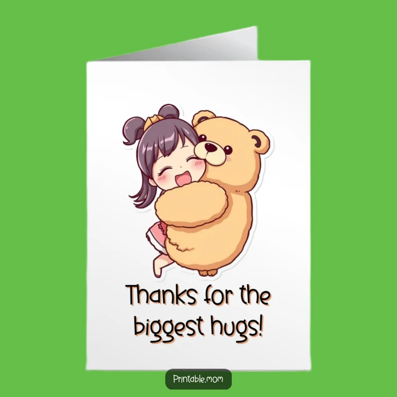 Free Printable Thank You Card: Hugging Mom, Hilarious Downloadable Thanks
