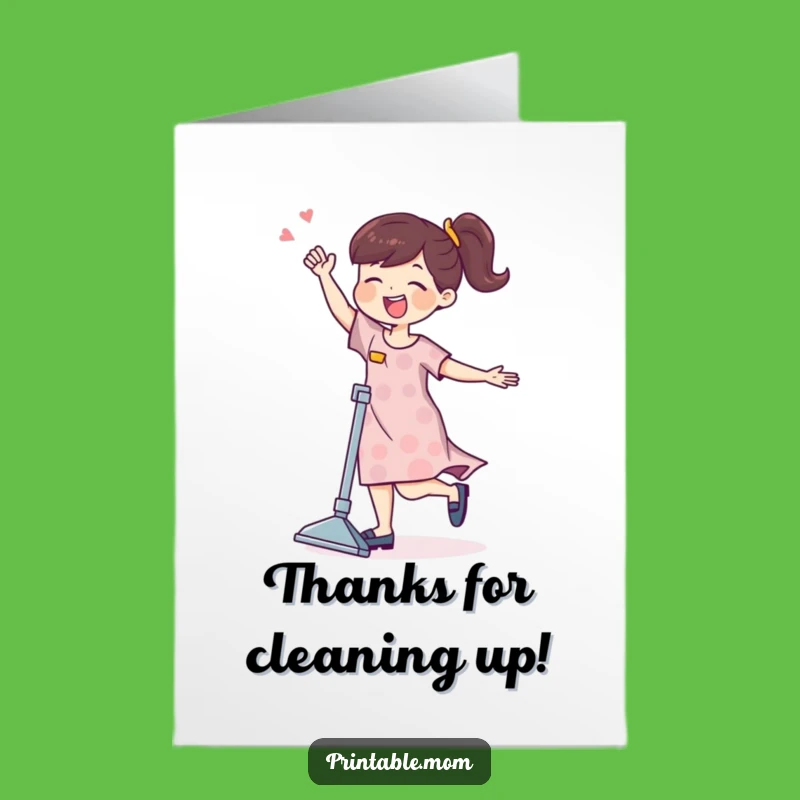 Free Printable Thank You Card - Mom's Dancing Vacuum Fiesta!